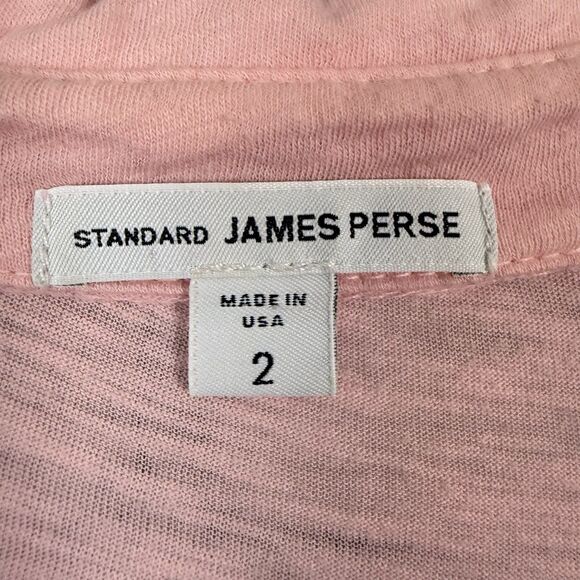 Standard James Perse Sheer Slub Side Panel Shirt Top Pink Peach US M - Picture 2 of 8
